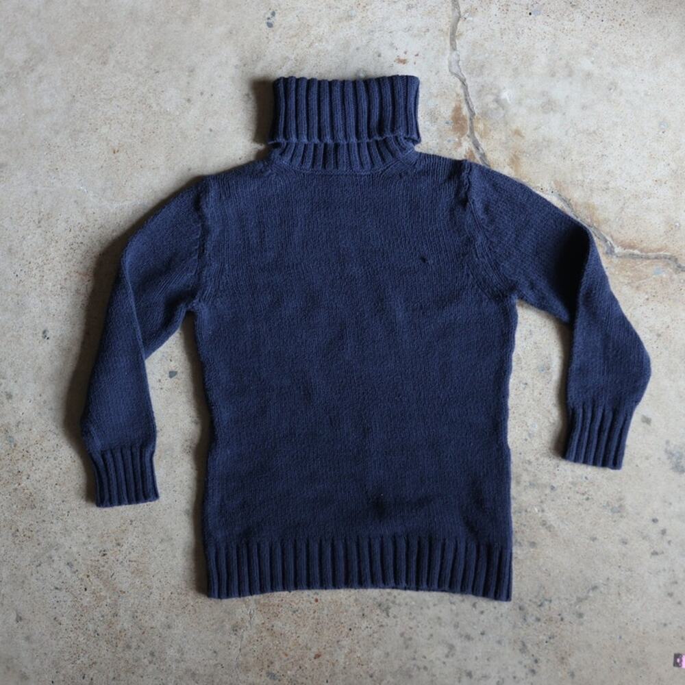 Banana Republic Black Navy Turtleneck Sweater Stretchy Soft Knit Size Small